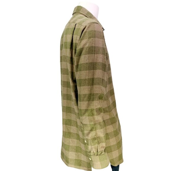 NEW Cremieux Mens Slim Fit Flannel Shirt Button Front Green Check Size XL - Picture 7 of 14